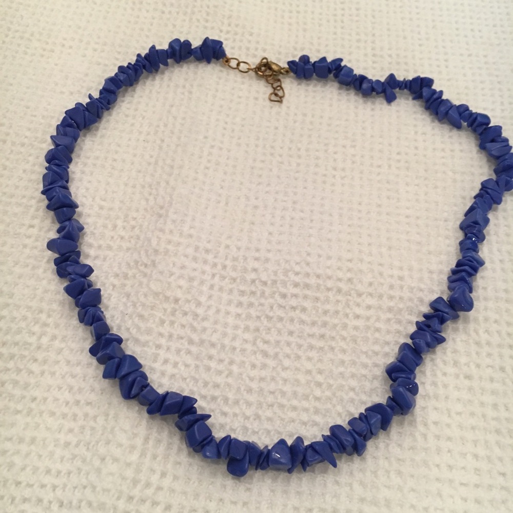 Blue Stone Gem Chip Necklace